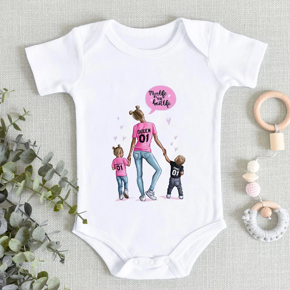 Baby Girl Birth Clothes Super Mom Hug Love Rompers for Newborns Summer Infant Aesthetic Onesies Comfy Soft Jumpsuits For Toddler