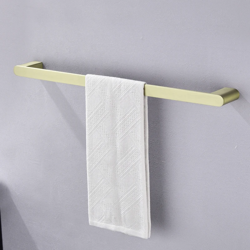 

Brushed Gold Stainless Steel Wall Mounted Hand Towel Bar Toilet Paper Holder Robe Towel Hooks Bathroom Accessories Kit