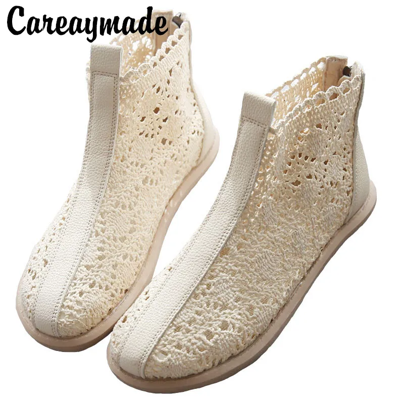 Careaymade-Artistic cool boots simple sandals hollow soft sole casual shoes college style small white shoes women's shoes