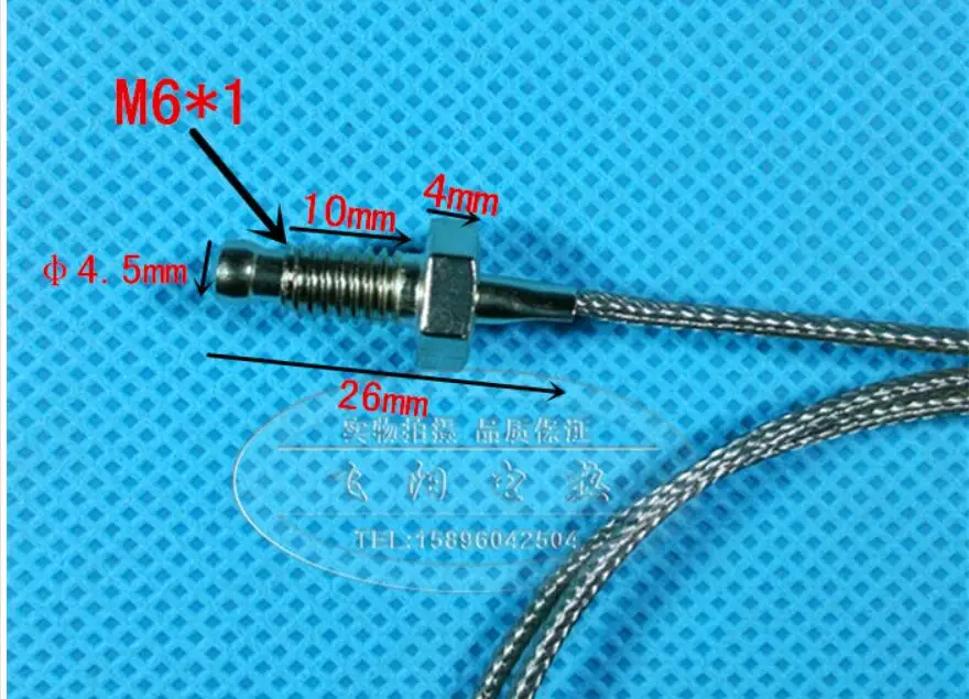 K / E type shielded wire M6 screw screw type thermocouple wrnt-01 / 02 temperature sensor probe temperature sensing wire