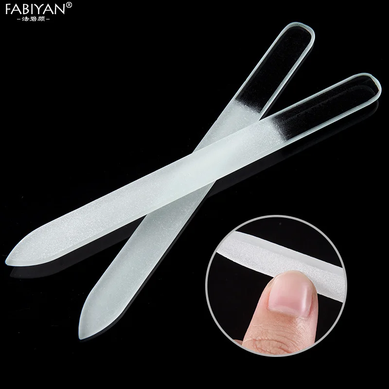 2pcs Nail Art Files Crystal Glass File Buffer Gel UV Polish Durable Buffing Sanding Tips Manicure Decoration Tools Salon Beauty
