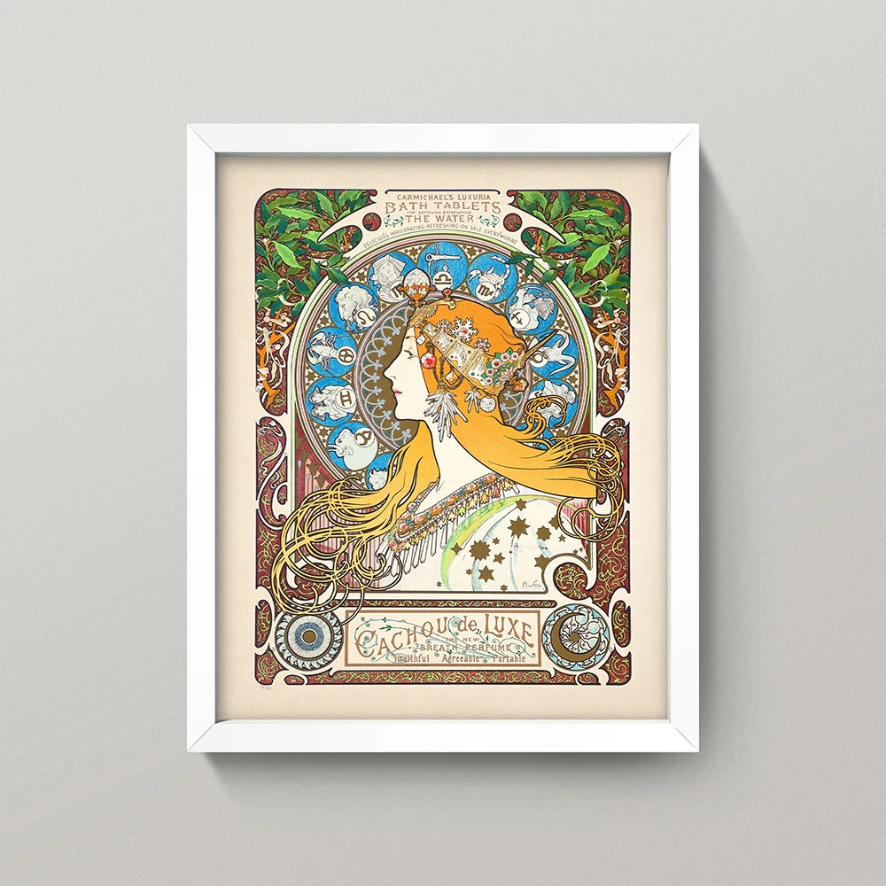 Alphonse Mucha Vintage Nouveau Poster Print Laurel and Ivy Canvas Painting Pre Raphaelite Living Room Decoration Wall Picture