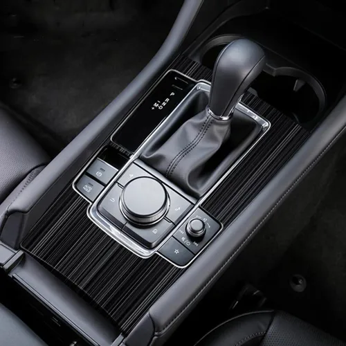 Pegatina embellecedora para Interior de coche, embellecedor de panel de engranajes para mazda 3, 2020, 2021, acero inoxidable, 1 unidad