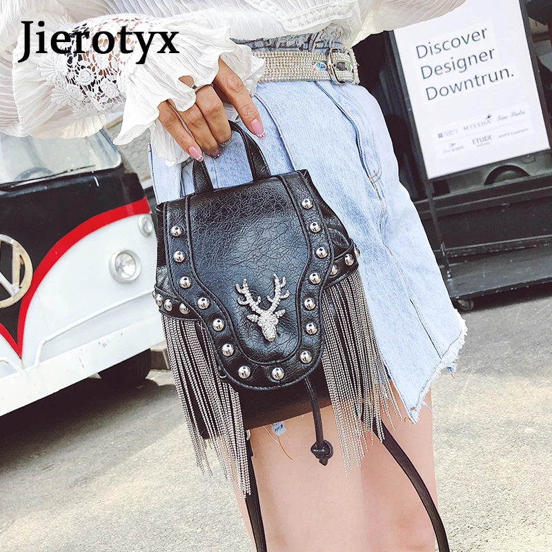 Borsa a tracolla da donna con portamonete portamonete con portamonete Steampunk retrò Vintage in pelle di roccia gotica di moda jierotix 2021