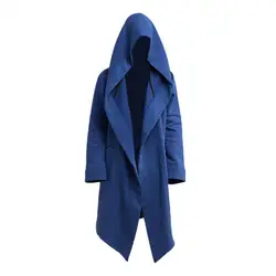 Men Coat Gothic Hooded Sweatshirts Black Gown Hip Hop Mantle Hoodies Fashion Open Jacket Long Sleeves Cloak Halloween Coats