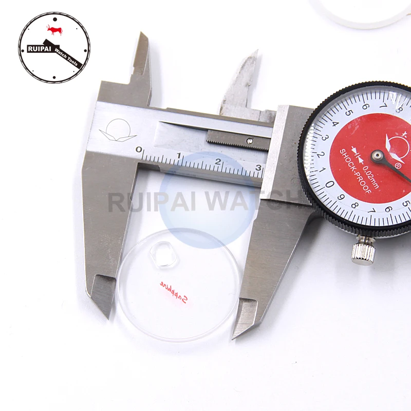 High-End Sapphire Watch Glass 30.4mmX1.8mm Sapphire Watch Glass Crystal Replacement Parts for Rlx Watch with White Gasket