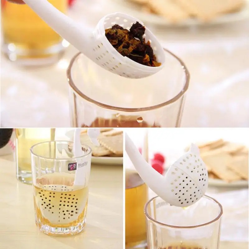 1PC Creative Swan Shape Tea Strainer Environmentally Friendly Plastic Elegant Swan Tea Infuser For Home Kitchen Tea Accessories