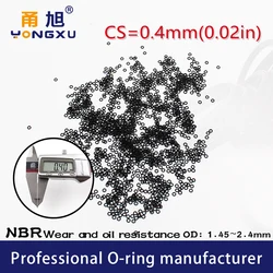 Nitrile Rubber 10PCS/lot Black NBR CS 0.4mm thickness OD1.45/1.6/2/2.4*0.4mm O Ring Gasket waterproof Nitrile rubber watch oring