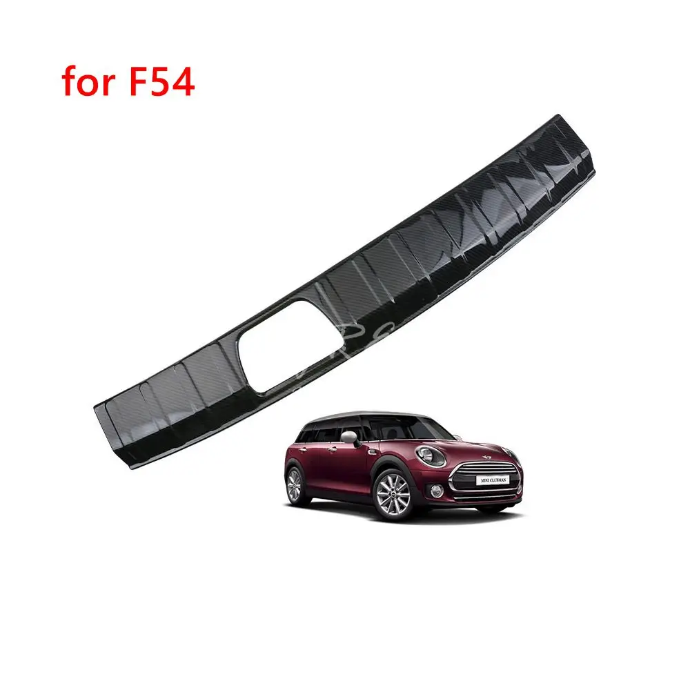 Carbon Fiber Printed Rear Bumper Door Trunk Sill Plate Protecor Trim For MINI Cooper Clubman Hardtop Hatchback F54 F55 F56