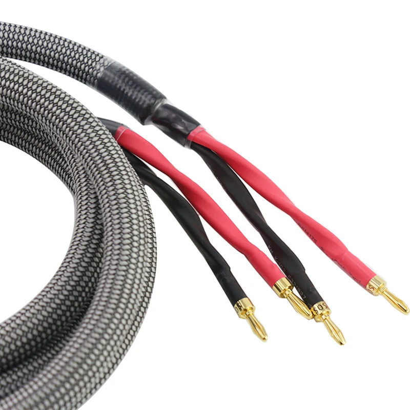 

HiFi Audio Professional Speaker Cable M2.4S 11AWG Single Crystal Copper Gold Banana & Spade Plug