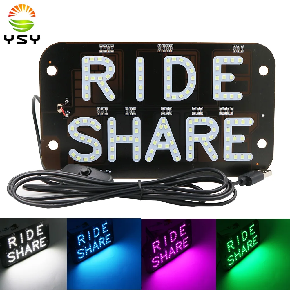 

YSY 1pcs NEW model RideShare taxi light With USB Light Sign 5V Led Windscreen Cab indicator Lamp Signal Light Windshield Lamp