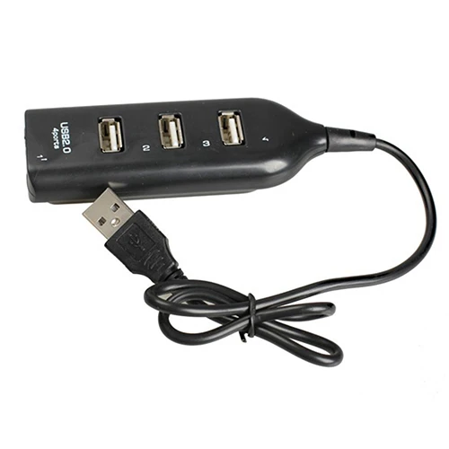 4 منافذ الفاصل متعددة المتوسع عالية السرعة المصغرة USB 2.0 Hub المقبس محول الأسود لأجهزة الكمبيوتر المحمول الكمبيوتر المحمول ملحقات الكمبيوتر