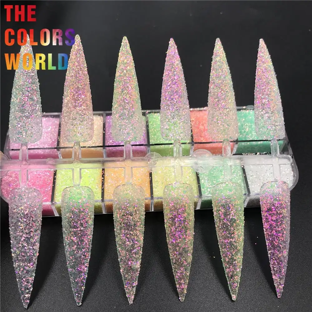 TCT-597  Rainbow Mermaid Shinning Nails Glitter Nail Art Decoration Nail Design Makeup uñas Crafts Manicure Festival Accessories