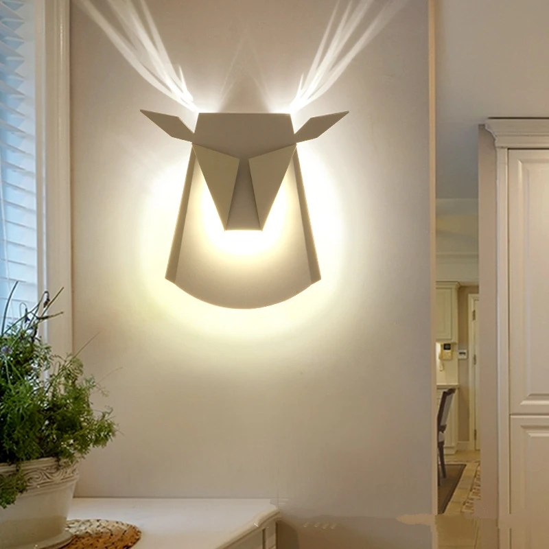 Imagem -03 - Nordic Simples e Moderno Cabeça dos Cervos Lâmpada de Parede Quarto Lâmpada de Cabeceira Corredor Led Luz Luxo Criativo Antler Luminária Parede