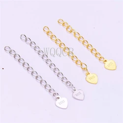 20pcs 925 Sterling Silver Decoration Extension Chains 50mm Bracelet Necklace Extend Tail Chains DIY Jewelry Accessories