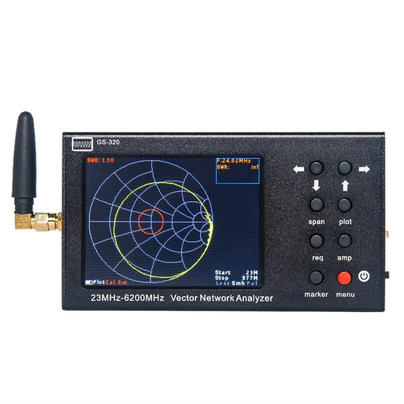 New 6GHz NanoVNA Vector Network Analyzer VNA Antenna Analyzer 23MHz-6200MHz + 3.2 inch LCD + 4000mAh Battery + Aluminum Case