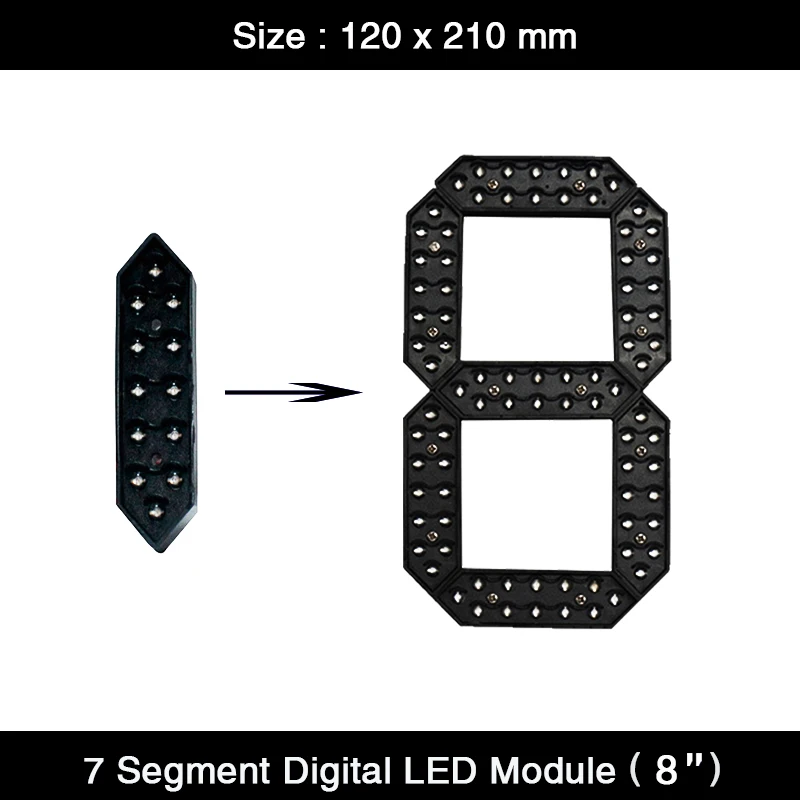 

4Pcs/Lot 8" Inch 7 Segment Display Red / Yellow / Green / White / Color Digital Numbers LED Module for Oil Price Board