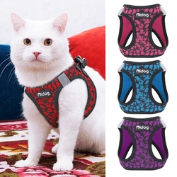 Breathable Cat Harness and Leash Set Reflective Mesh Pet Puppy Harness Vest Lead Leahes Chihuahua Harness For Small Dogs Cat