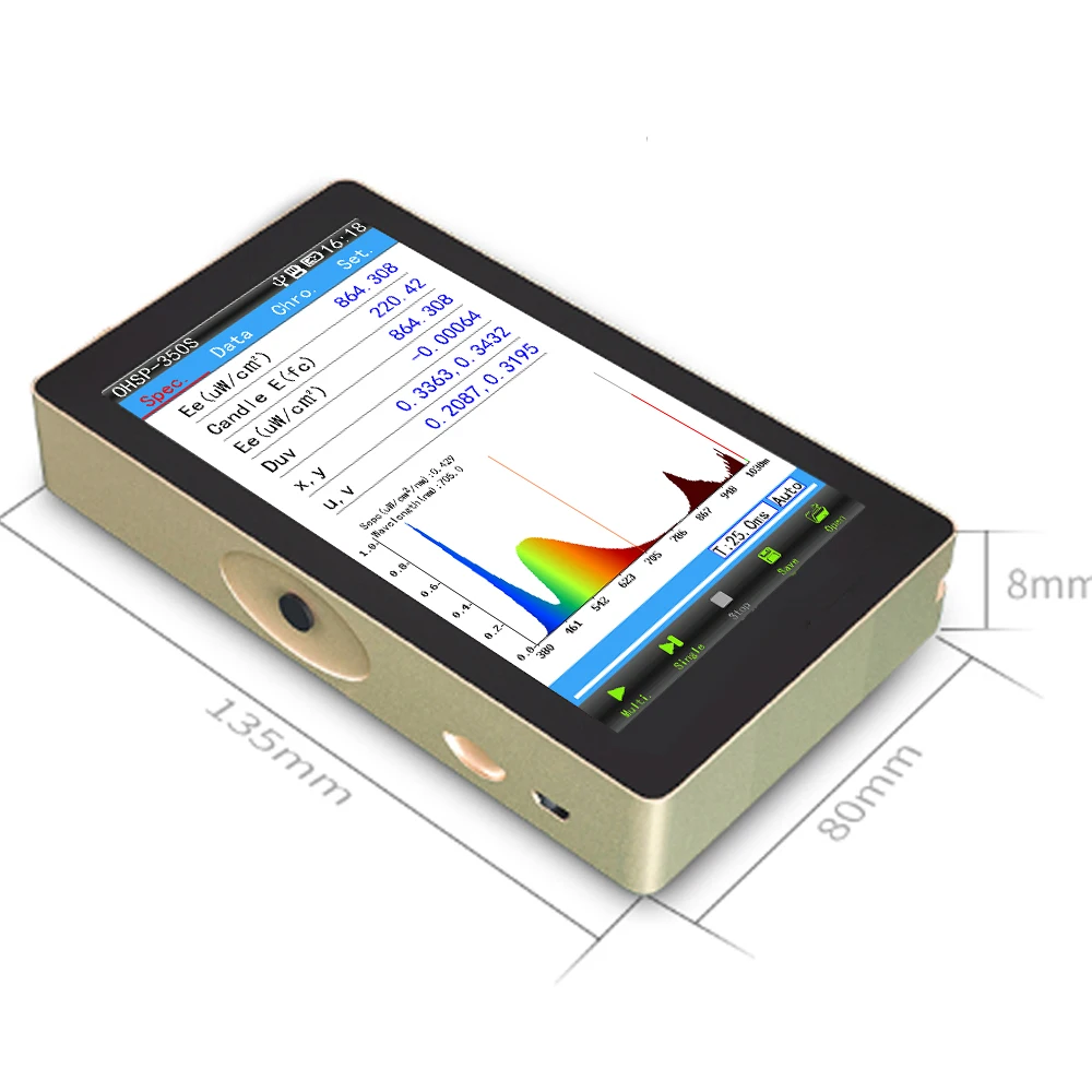 Customized 350nm-1100nm OHSP350S mW/cm2 irradiance Spectrometer Light for Infrard Tester