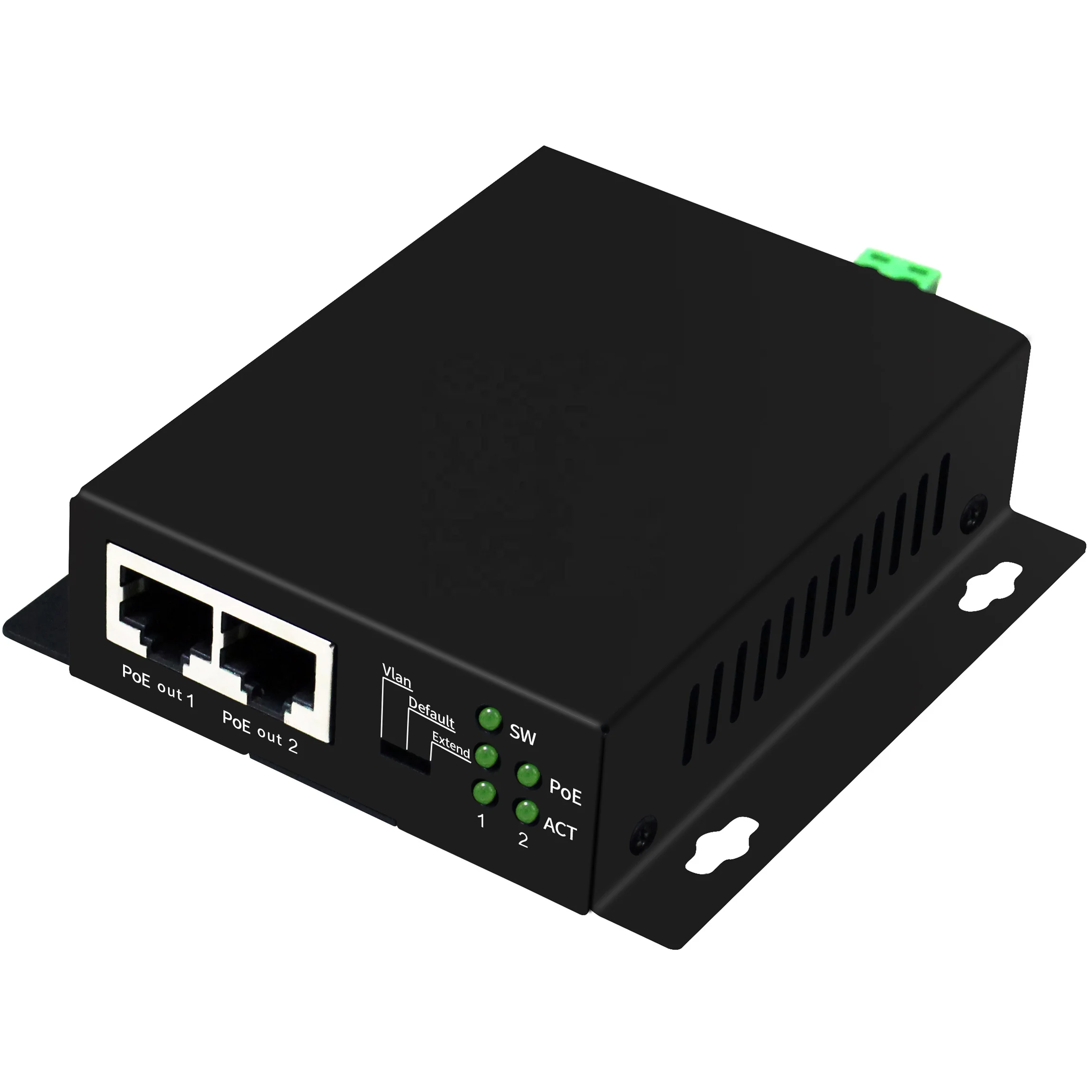 TLT-TECH IEEE802.3af at 10/100Mbps POE switch extender for ip camera 250meter for outdoor use with metal shell