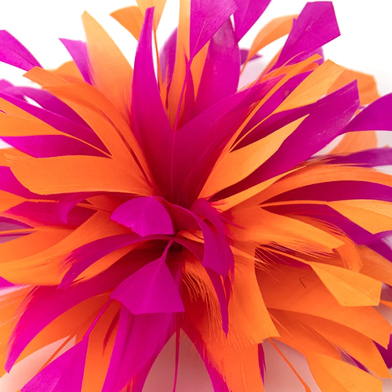 Hair Accessoires  Feathers Orange Pink Charming Womens Flower Hat For Cocktail Ball Wedding Headband Headwear Plumes 1 Pieces