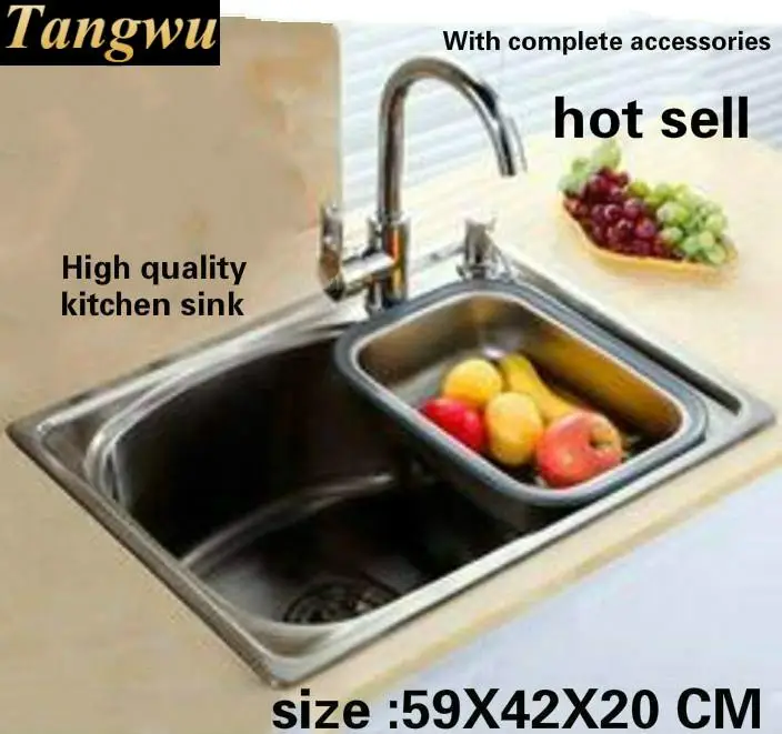 

Tangwu Creative fashion kitchen Sink food-grade 304 stainless steel the overall tensile single slot 59X42X20 CM