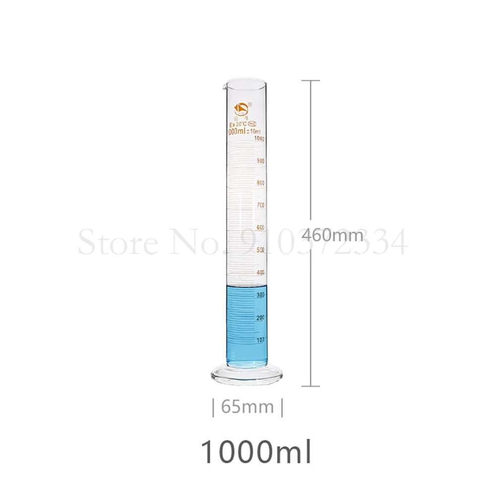 1pcs Lab Scaled Measuring Cylinder 5ml To 1000ml Thicken Glass Measurement Container Lab Supplies