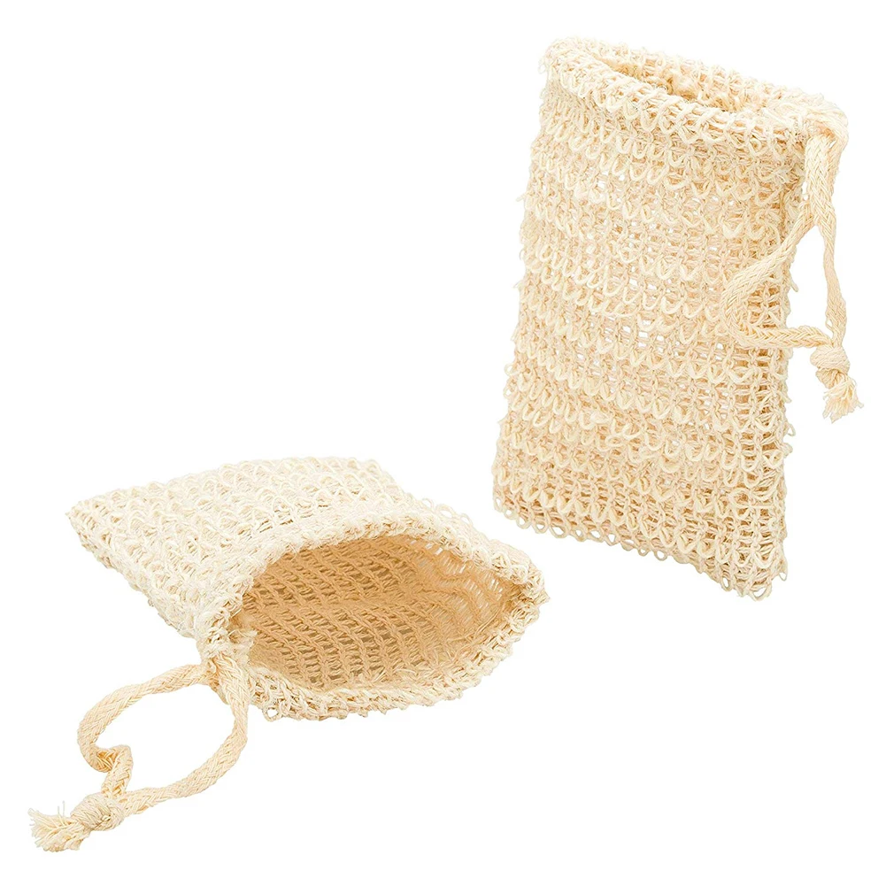 1PC Fashion Nice Natural Ramie Shower Exfoliator Sponge Pouch Net Comfortable Bubble Blister Mesh Soap Saver Foaming Bag