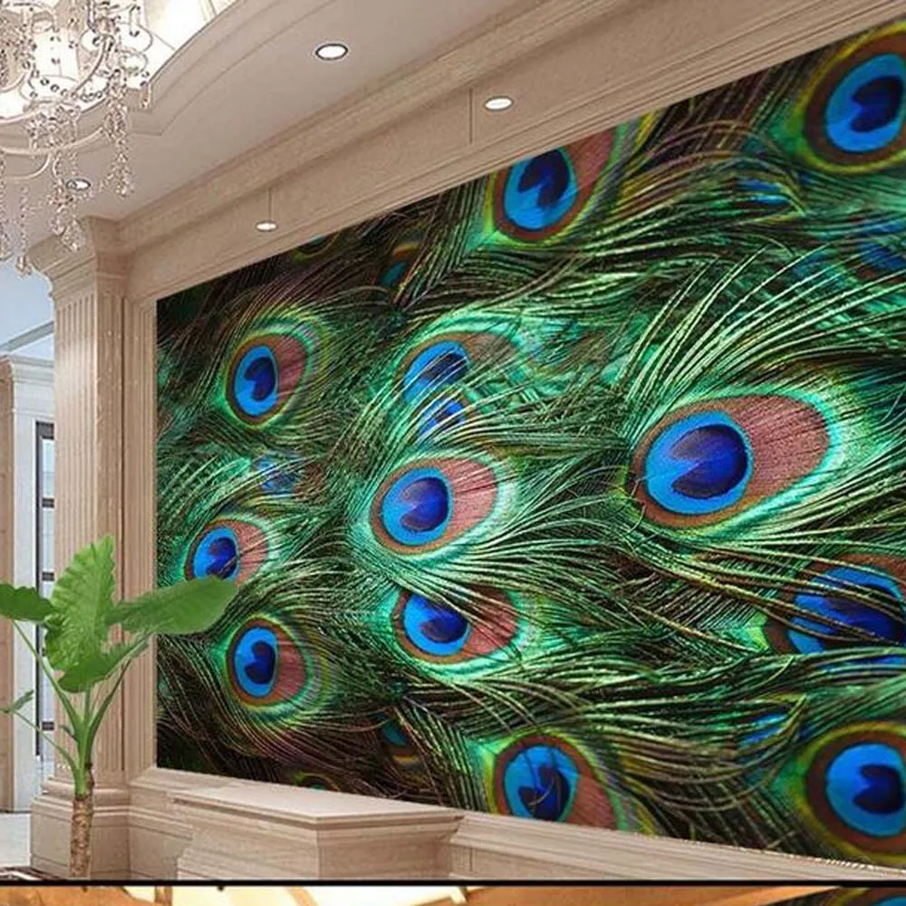 South Asian Wallpaper  Mural Peacock Feature for Living Room Bedroom Shop Office  Papers Home Decor 3d  Art Painting