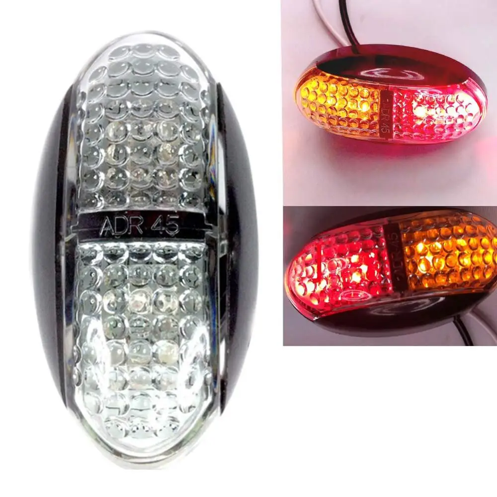 10Pcs เครื่องหมายด้านข้างแผ่นเรืองแสงด้านหลัง4Led รถบรรทุก Clearance รถพ่วง Camper Amber/สีแดง/สีแดงและ Amber/สีขาว