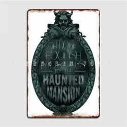 Haunted Mansion Sign Digitally Illustrated Metal Sign Mural Painting Printing Pub Garage Wall Mural Tin Sign Posters