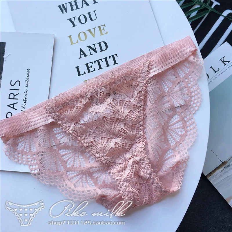 European Style sexy Underwear Women\'s Cotton Panties Low Waist Pure Color Briefs Fashion Hollow Out Underpants Female Lingerie