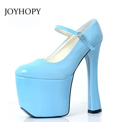 Customize Color Big Size 36-46 20cm Thick High Heels Cosplay Shoes Patent Leather Women Stage Performance Queen's Pumps WP1141