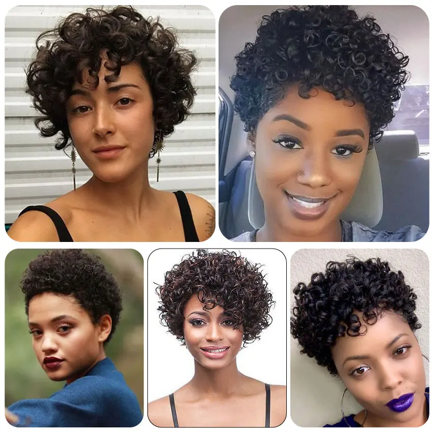 Blice 6 Inch Short Curly  Synthetic Wigs Heat Resistant For Women 100% Kanekalon Daily Party American African Wig