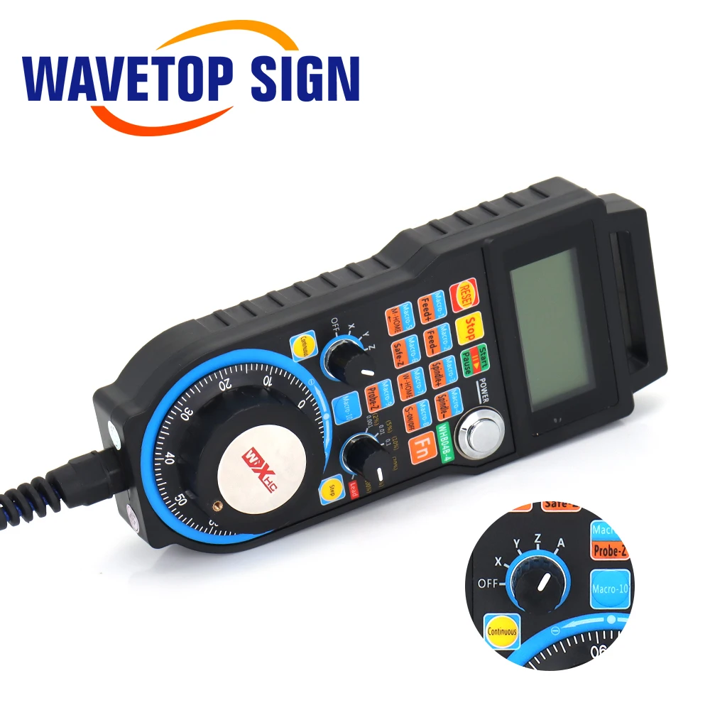 WaveTopSign XHC LHB04B 4แกน6แกน Mach3สาย MPG จี้ Handwheel CNC Controller สำหรับเส้นทาง CNC แกะสลักเครื่อง