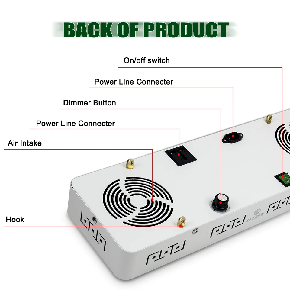 Imagem -06 - Full Spectrum Hydroponics Led Grow Light cw 32 Escurecimento Cob Plant Growing Lamp Indoor Greenhouse Plantas Crescimento 400w 3500k