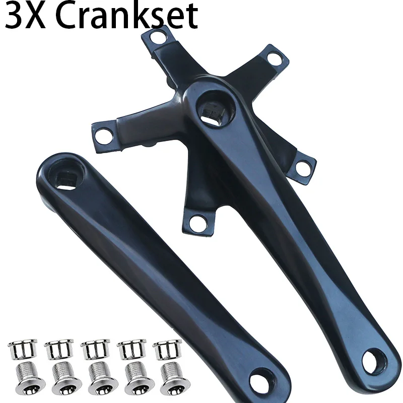 Road Bike Crankset 170mm Triple Square Taper Crank Set 130BCD With Bolt For Single Speed 1X Fixed Gear Crank Bicycle Part