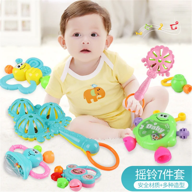 7pcs/Lot Infant Baby Toys Rattles Newborn Kids Hand Bell Children Developmental ABS Games  Baby Toys 0-12 Months