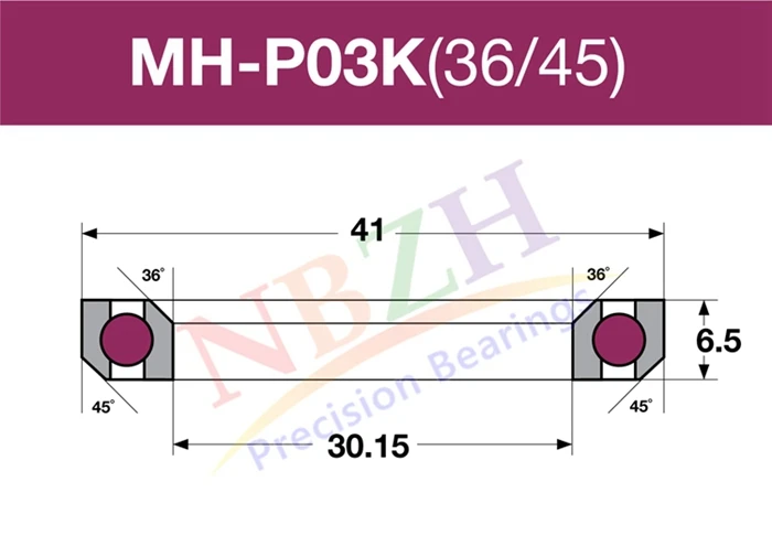 HIGH QUALITY NECO MH-P03K HEADSET BEARINGS 30.2x41x6.5mm 36/45 SUIT FOR FSA CANE CREEK  2PCS