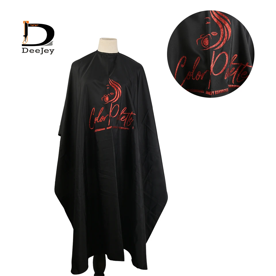 Custom Glitter Logo Hairdressing Cape And Apron Set Barber Salon Capes Apron Wholesale Waterproof Polyester 6 Colors