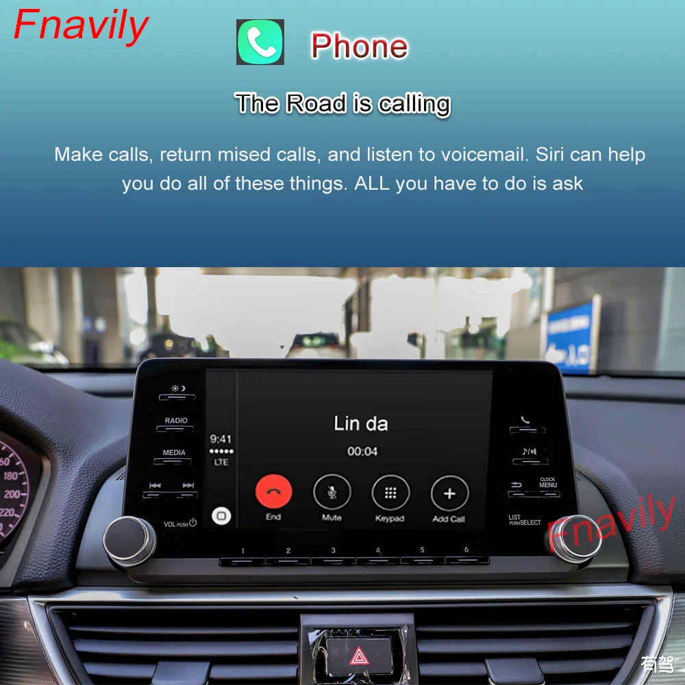 Fnavily OEM Retrofit Wireless CarPlay Box Waze Google Map For Honda Accord Apple CarPlay And Android Auto Retrofit Kit -2020