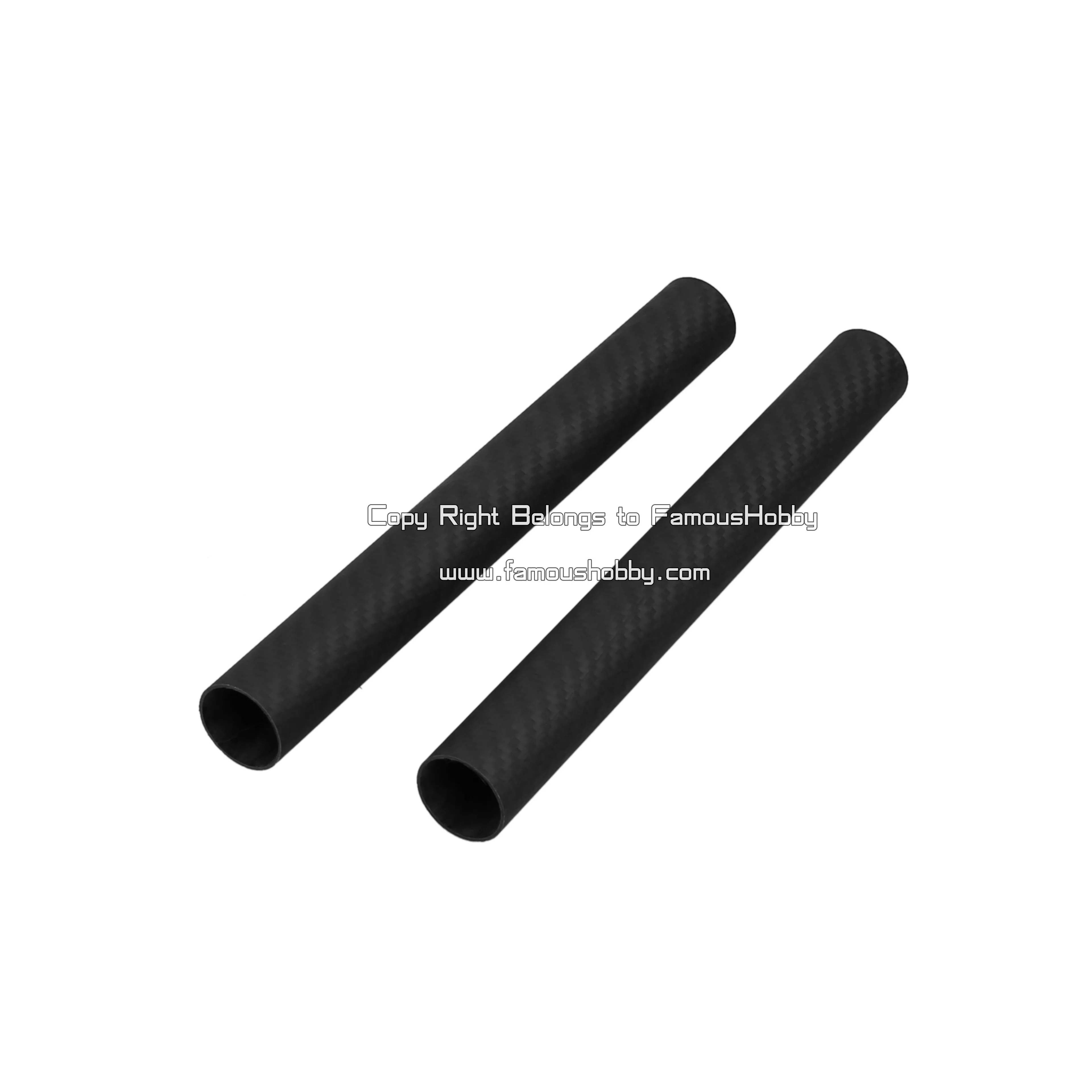 

Famoushobby 8pcs 25x23x1000mm Full Carbon Fiber Tube +8pairs 25mm Aluminum clips for Multi-axis Fixed-wing Aircraft