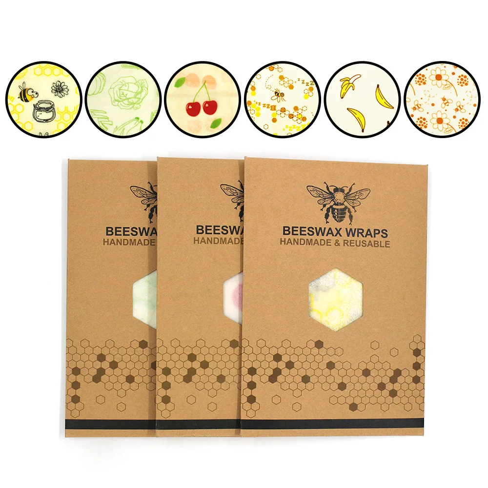 Random Set of 2PCS Beeswax Food Wrap Reusable Eco Friendly Food Wrap Organic Natural Sustainable Fruit Storage