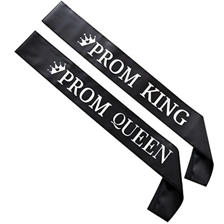 Women Men Photo Props Parties Supplies Prom King Queen Satin Sash Happy Party   Decoration    Wedding Festival