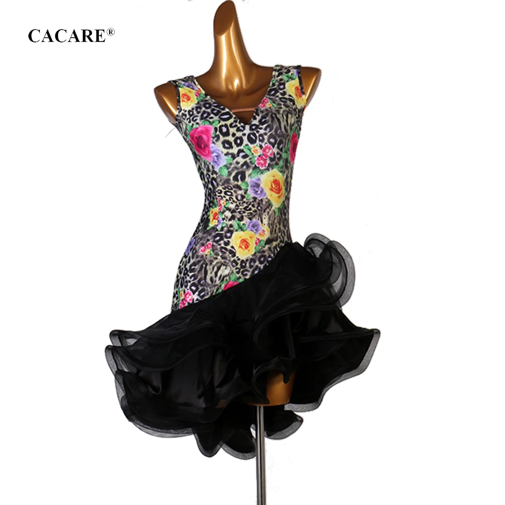 

CACARE Latin Salsa Dance Dress for Women Latin Dress Fringe Latin Dance Competition Dresses Ballroom D0310