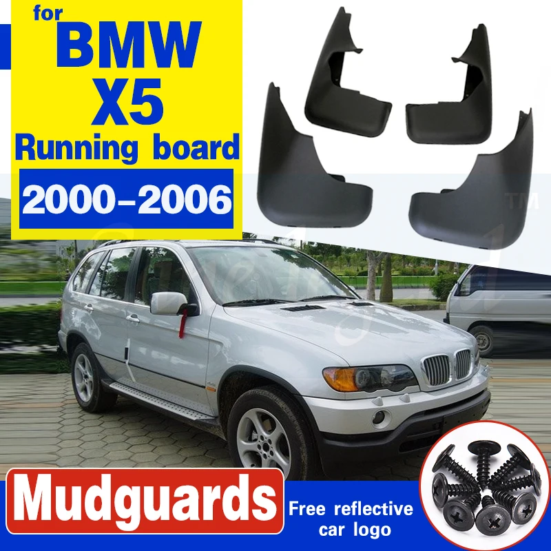 

Car Front Rear Mud Flaps For BMW X5 2000 - 2006 With Running board Mudflaps Splash Guards Flap Mudguards Fender Accessories