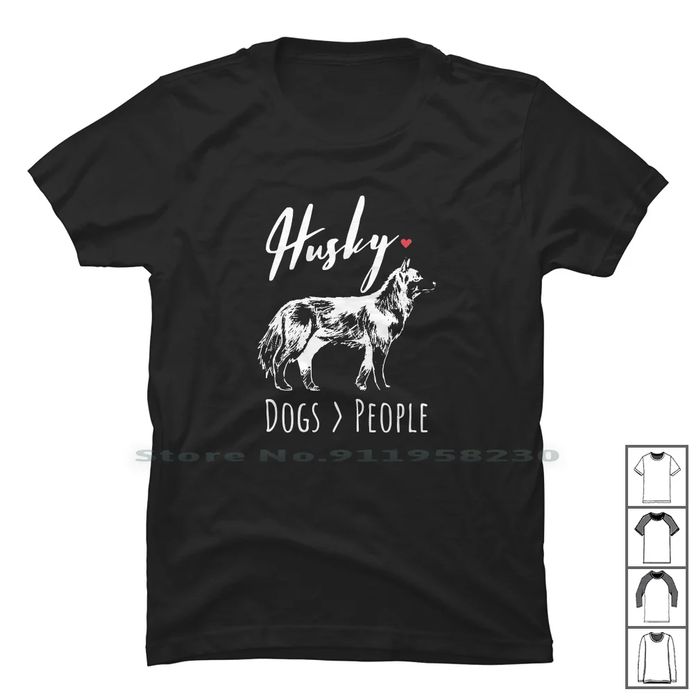 Husky Dogs Over People T Shirt 100% Cotton People Husky Over Dogs Sky Us Op Do