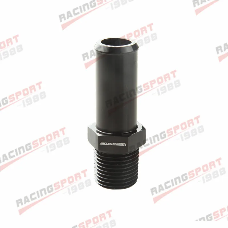 

ADLER SPEED 1/2" NPT To 3/4" Barb End Straight Fuel Fitting Adapter Aluminum Black