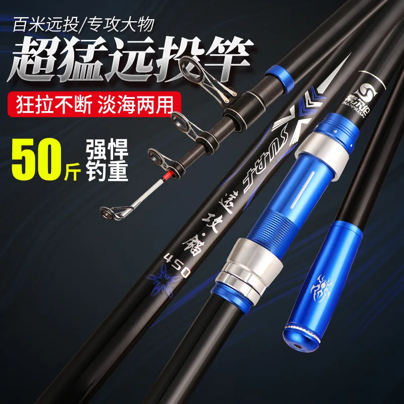 

SUOERLUN 2.4-5.4m Long Distance Throwing Rod 4/5sections High Carbon 25kg Drag Power Saltwater Freshwater Fishing Rods