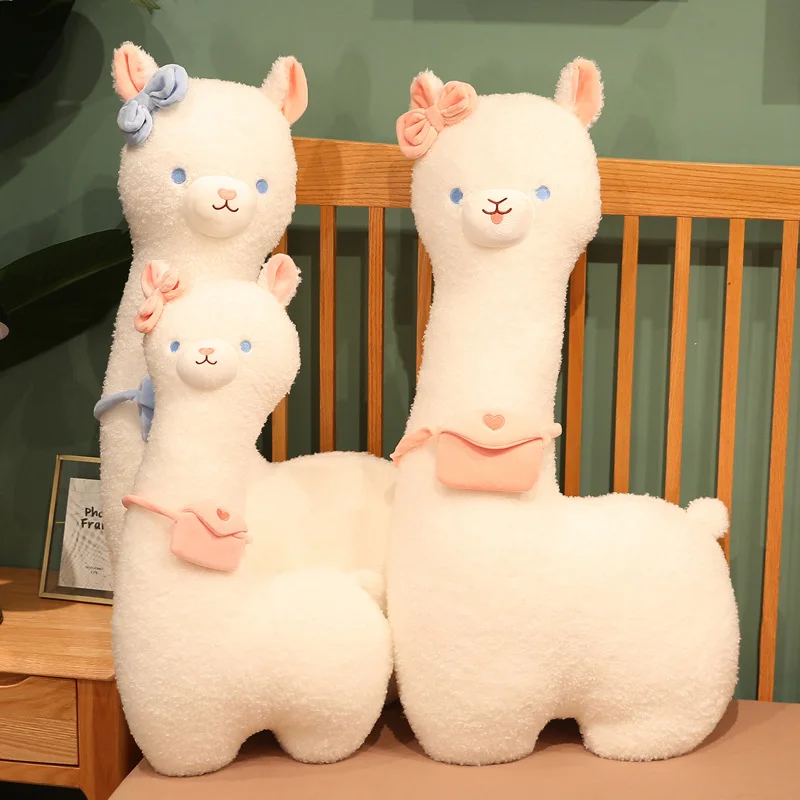 105cm Lovely Alpaca Plush Toy Japanese Alpaca Soft Stuffed Cute Sheep Llama Animal Dolls Sleep Pillow Home Bed Decor Gift